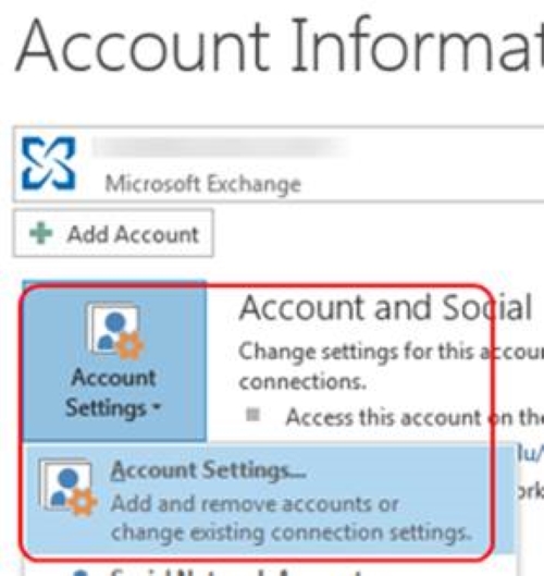 The account settings button that you need to click