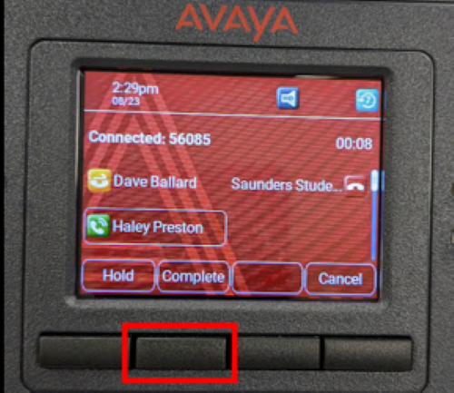 The button to complete the transfer to someone else highlighted in red