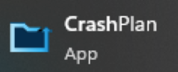 The CrashPlan Icon in the home screen of a computer