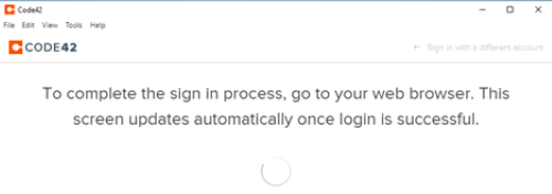 The waiting login screen after logging in on the browser