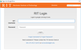 The RIT specific login to log in to google docs