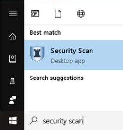 The security scan icon from the start menu