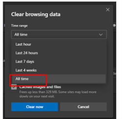The time selector for all time on the time range highlighted in red