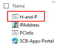 The H-and-P highlighted in red within the SCB and Support folder